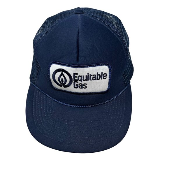 Equitable Gas Vintage Patch Mesh Trucker Snapback Hat Cap 80's Gas & Oil Retro - Picture 2 of 9